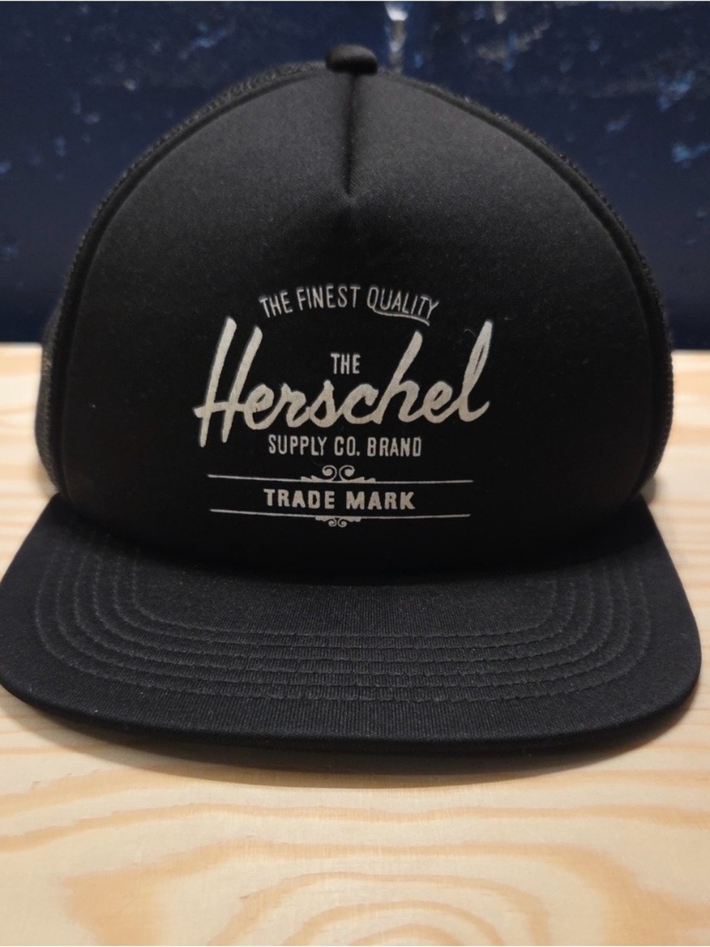 Herschel Black Trucker Snapback Hat (Unisex)